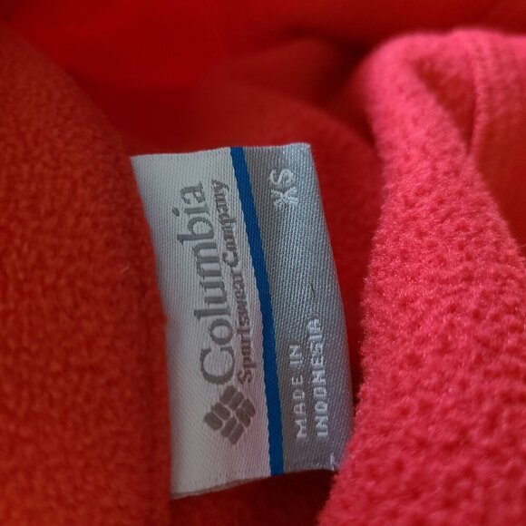 Columbia Red Orange Fleece Full Zip Winter Jacket - Picture 8 of 8